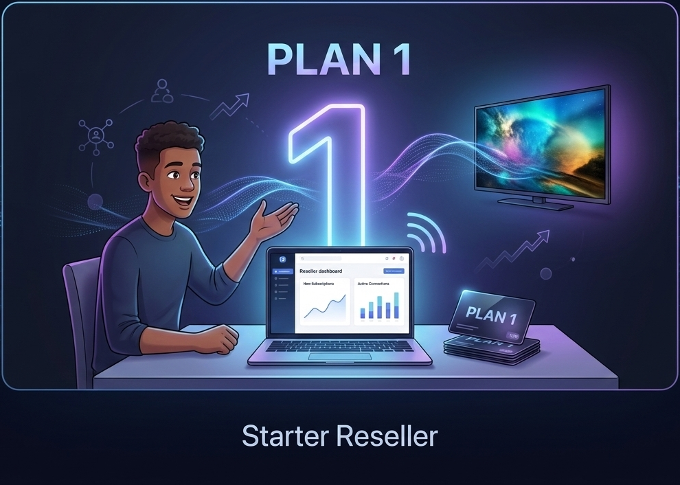 1️⃣ PLAN 1 — IPTV Entry Level — Starter Reseller