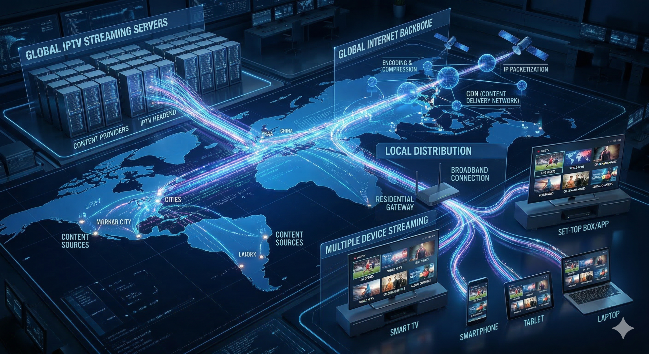 How IPTV works streaming network